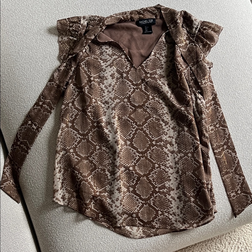Rachel Zoe Brown Snake Print Blouse